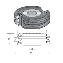 картинка Фреза насадная Dimar мебельный ФАСАД профиль 3 римский D120x40 Z2 сменные ножи посадка 30 от HARVEY-RUS